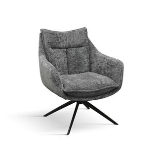 Konte Design Sill&oacute;n de tela gris y patas de metal antracita