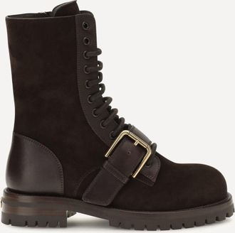 Dolce & Gabbana Leather and suede Buckle Ankle Boots Female 37