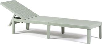 Siediti Fuori e Dentro Tumbona de resina efecto rat&aacute;n con respaldo regulable verde claro