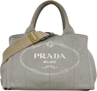 Prada Pre-owned Vintage Tote Bag - Dames - Vintage Shopper - Grijs - ONE Size - Leer - Vintage