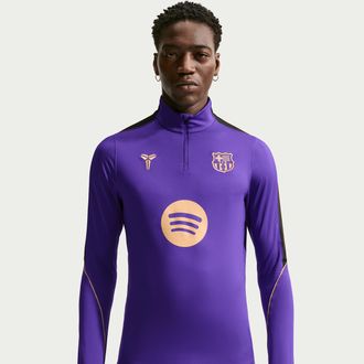 Nike Mens Nike FC Barcelona Strike Away Kobe Dri-FIT Soccer Knit Drill Top in Purple | IQ1309-505