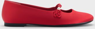 Charles & Keith Orinda Knot-Pearl Mary Jane Flats
