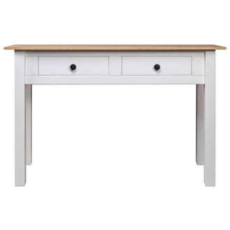 Berkfield Home Console Table White 110x40x72 cm Solid Pine Wood Panama Range | Size: 110 x 40 x 72 cm