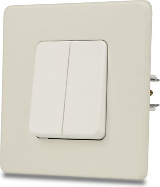 OEM Interruptor De Luz Doble, Unipolar, Blanco, Acero Pintado Color Cachemir Ral9002