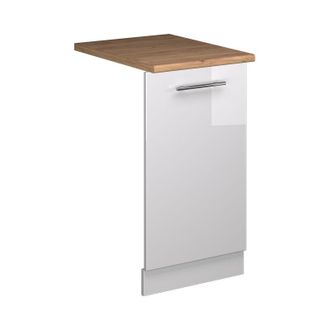 Vicco Panel Frontal Del Lavavajillas Fame-line, Blanco Alto Brillo, 45 Cm, Et Roble Vicco