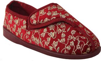 Generic Womens Ladies Diabetic Orthopedic Washable Touch Fastening Boots Slippers UK Sizes 3-8 (UK 6, Wine)