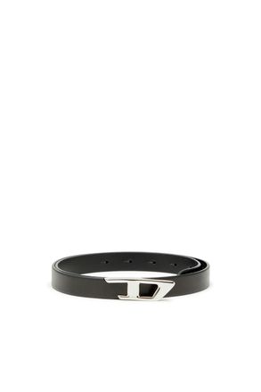 Diesel 2 cm leather belt with metal D buckle - Belts - Woman - Black
