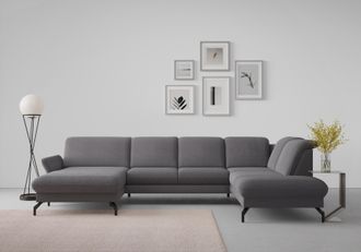 Sit&more Wohnlandschaft »Fashion U-Form« wahlweise mit Kopfteilverstellung, Vorziehsitz, motorisch, Metallfüsse