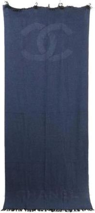 Chanel Pre-owned Scarves, female, Blue, Size: ONE SIZE Pre-owned Stole