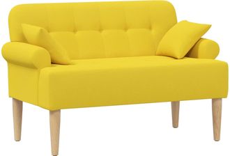 vidaXL Sof&aacute; Amoroso Con Botones Acolchados Amarillo Claro Tela Vidaxl