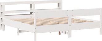 vidaXL Bed Frame without Mattress White 200x200 cm Solid Wood Pine vidaXL