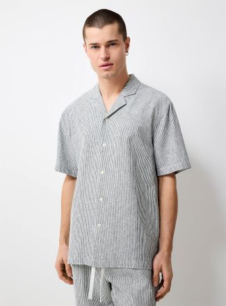 Le 31 Mens Striped lightweight linen shirt