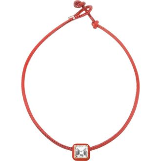 Bea Bongiasca Square Crystal Pendant Pop Choker Necklace in Red at Nordstrom