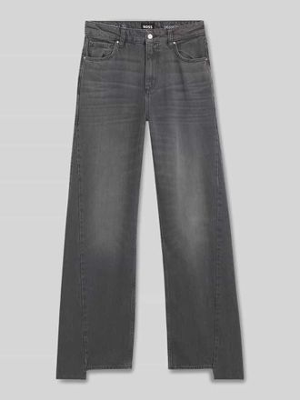HUGO BOSS Wide Leg Boyfriend Jeans aus Baumwoll-Lyocell-Mix in Hellgrau, Gr&ouml;&szlig;e 28/32