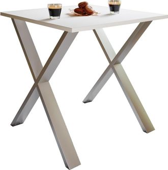 ebuy24 Mesa De Comedor De Madera Vcm Premium Al. 76 X An. 80 X P. 80 Cm Mesa De Comedor De Cocina Mesa Xona X (negro / Roble Sonoma)