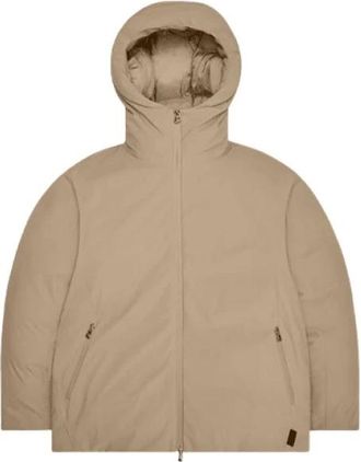 Rains Jassen, Heren, Beige, M, Leer, Sarna Puffer Jacket