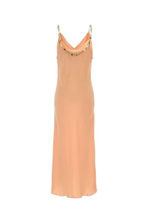 Paco Rabanne Chain-Strap Satin Slip Dress - Pink