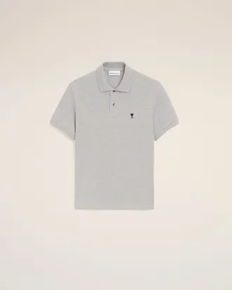 Ami Ami Paris - Grey cotton polo with Ami de Coeur Grey - Size: XXXL - for Men