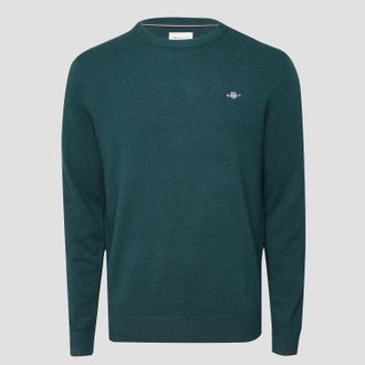 GANT Mens Lambswool Blend Crewneck Sweater in Green - Size X-Large