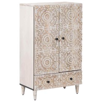 vidaXL Mueble Alto Con Caj&oacute;n 60 X 33,5 X 100 Cm Madera De Mango Maciza Vidaxl
