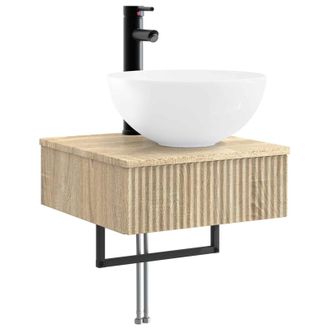 vidaXL Lavabo De Lavado Montado En La Pared Roble Sonoma Vidaxl