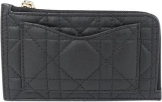 Dior Pre-owned Lady Dior Cosmos Lamb Coin Case - Heren - Vintage Accessoires - Zwart - ONE Size - Leer - Vintage