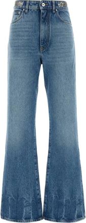 Paco Rabanne Flared Jeans, female, Blue, Size: W27 Embellished Jeans