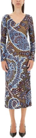 Etro Velvet Jacquard Tulle Dress-Donna