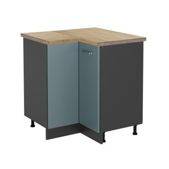 Vicco Armario De Esquina R-line, Gris Azulado, 75.6 Cm, Et Roble