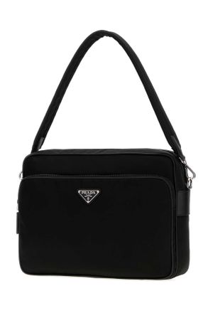 Prada Mens Black Canvas Shopping Bag Nero Borse A Mano