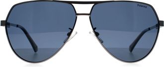 Polaroid PLD 2145/G/S/X 6LB C3 zilver blauw gepolariseerde zonnebril