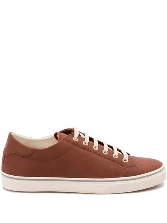 Brunello Cucinelli leather lace-up fastening sneakers - Bruin