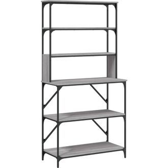 vidaXL Scaffale Cucina 6 Ripiani Grigio Sonoma 90x40x180cm Multistrato - Vidaxl
