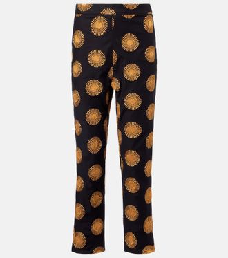 Cala de la Cruz Isola printed cotton-blend straight pants