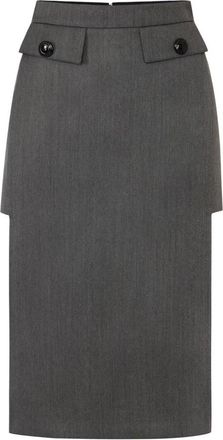 Elisabetta Franchi Cool Wool Rok - Dames - Midirokken - Grijs - S - Wol - Rokken
