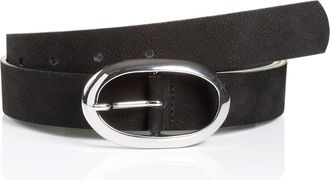 Monti Synthetikg&uuml;rtel MONTI SIENA, Damen, Gr. 100, schwarz, Materialmix, unifarben, G&uuml;rtel Synthetikg&uuml;rtel, mit weichem Echtleder und modischer ovaler Glanz