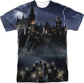 Gildan Harry Potter Hogwarts Short Sleeve Adult Poly Crew Tee / T-Shirt