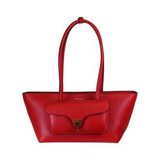 Coccinelle Tote Bags, female, Red, Size: ONE SIZE Double Beat Tote Bag