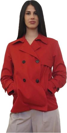 Emme Di Marella West Trench - Dames - Trenchcoats - Rood - S - Katoen - Jassen