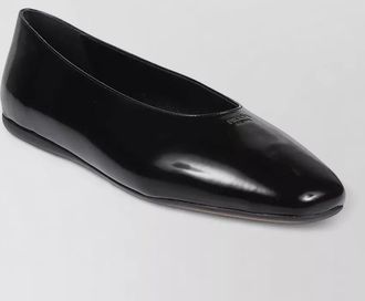 Prada glossy finish round toe ballerina shoes