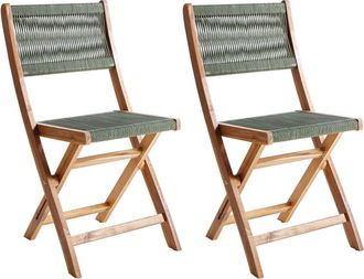 Beliani Silla de jard&iacute;n de madera verde