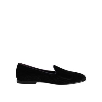 Dolce & Gabbana Geborduurde leren loafers - Heren - Loafers - Zwart - 42 EU - Katoen - Schoenen