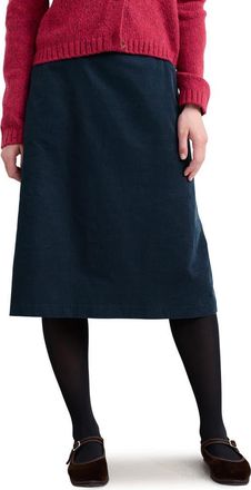 Seasalt Cornwall Forest View Organic Cotton Corduroy A-Line Skirt in Maritime at Nordstrom, Size 10 Us