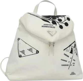 Prada Pre-owned Vintage Nylon Rugzak - Dames - Vintage Rugzakken - Wit - ONE Size - Nylon - Vintage