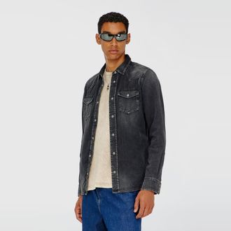 Diesel Denim overshirt - Denim Shirts - Man - Black
