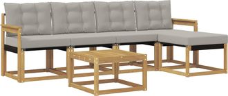 vidaXL Conjunto De Sof&aacute;s De Exterior 6 Uds. Blanco Y Gris Claro Vidaxl