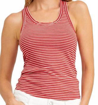SPRWMN Fitted Scoop Tank In Red Stripes