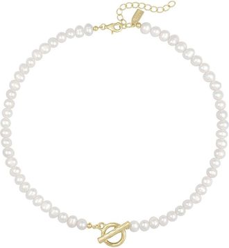 Electric Picks 14K Plated 6Mm Pearl Vacation Mode Necklace