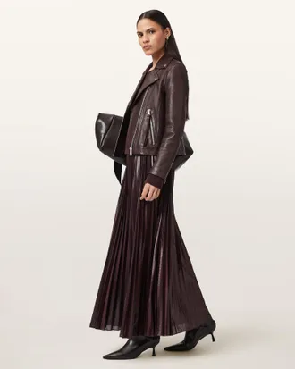 AllSaints Dalby Slim Fit Leather Biker Jacket