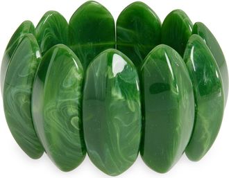 Tasha Resin Marble Stretch Bracelet in Olive at Nordstrom Rack